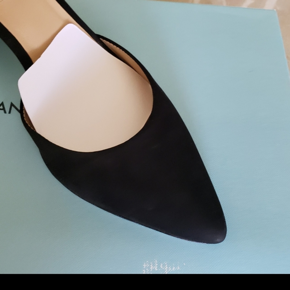 Antonio Melani Nude Suede Pointed Toe Block Heel Strap Pumps Women's Size 9M - Picture 14 of 14